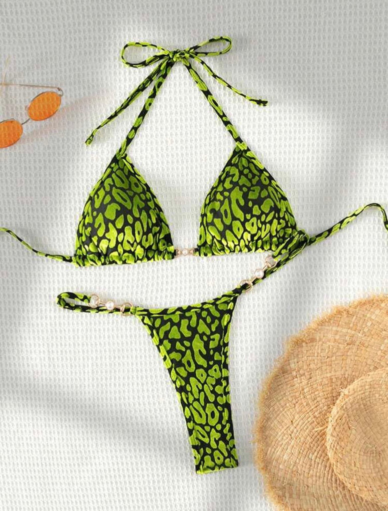 Green print bikini outlet